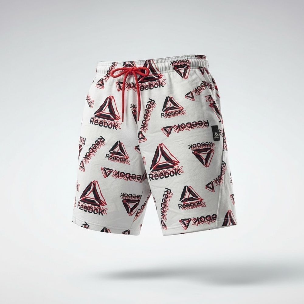 Reebok Logo Print Athletic Shorts | Men’s XL | 10” Inseam | Drawstring
